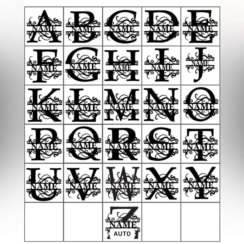 Elegant Black Monogram kitchen towel White